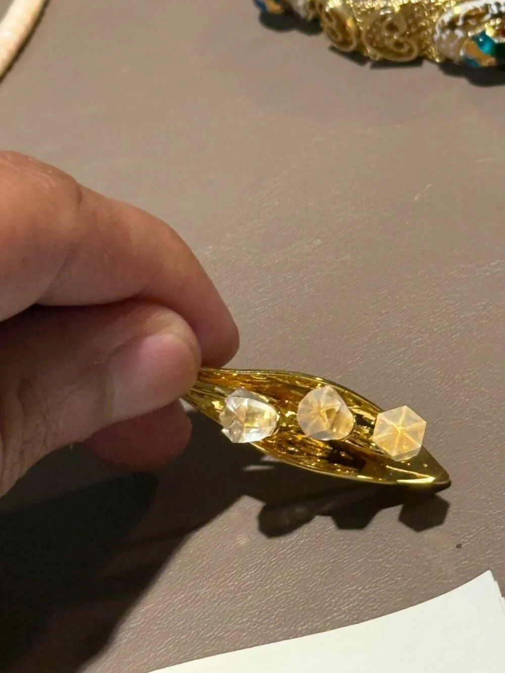 Swarovski Crystal Memories Lily of the Valley Brooch Pin Gold Plated Boxed